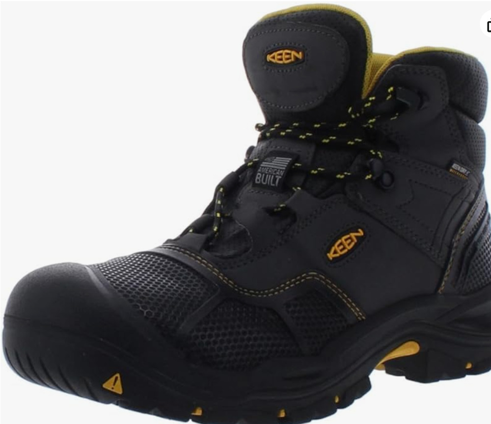 KEEN Utility mens Logandale Mid Steel Toe Waterproof Work Shoe, Black, 10 US